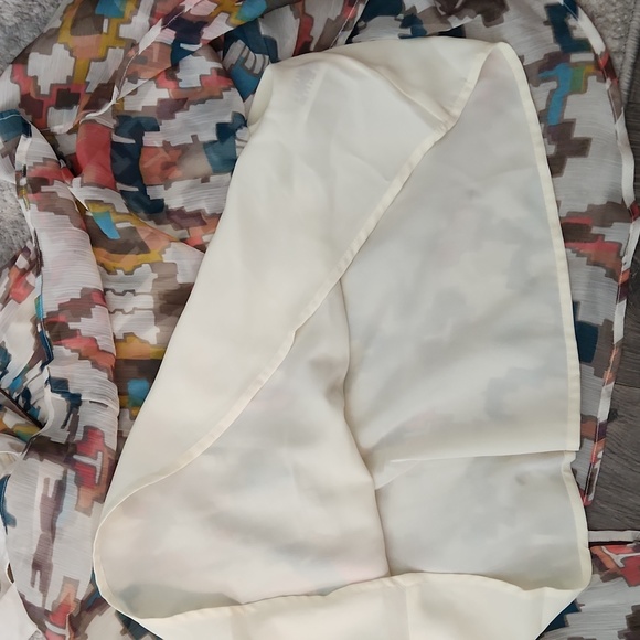 French Connection Abstract Silk Trimmed Empire Spring Dress - Picture 11 of 11